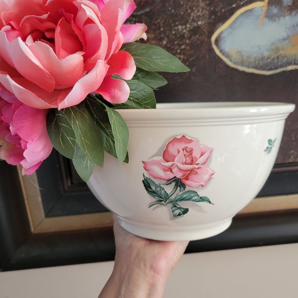 Homer Laughlin Household Institute Rhythm Rose Vintage Bowl ~ USA ~ MCM ~ VGUC
